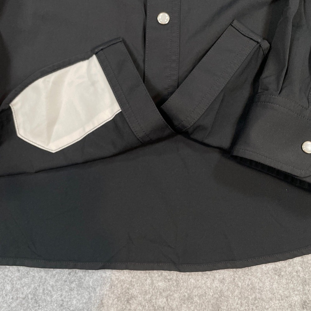 Poncho Mens Button Down Shirt XL Black Long Sleeve Regular Fit - Picture 8 of 12